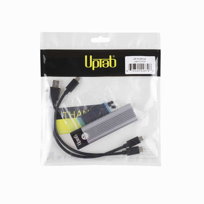 UPTab USB-C 3.2 Gen 2 to M.2 PCI Express (PCIe) NVMe SSD  (10Gbps) Thunderbolt 3 Compatible - Enclosure Adapter Tool-Free - Packaging